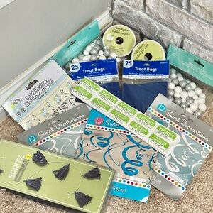 Party Decor Lot Boy Baby Shower Gender Reveal Birthday Blue Decor Lot NWT